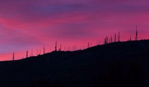 Preview wallpaper sunset, sky, evening, hill