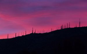 Preview wallpaper sunset, sky, evening, hill