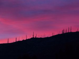 Preview wallpaper sunset, sky, evening, hill