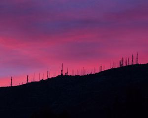 Preview wallpaper sunset, sky, evening, hill