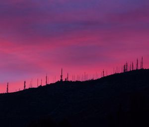 Preview wallpaper sunset, sky, evening, hill