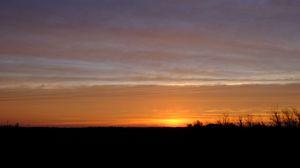 Preview wallpaper sunset, sky, horizon, clouds, night, landscape