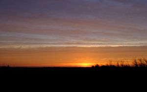 Preview wallpaper sunset, sky, horizon, clouds, night, landscape