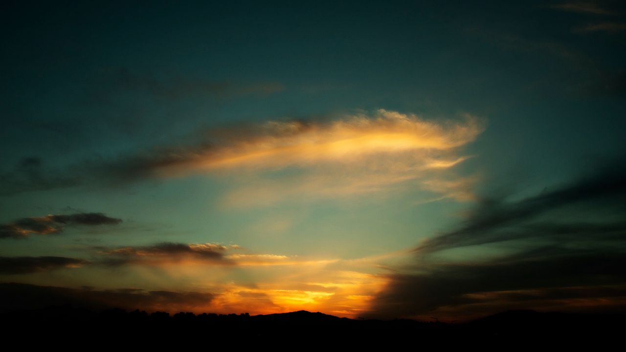 Wallpaper sunset, sky, night, clouds