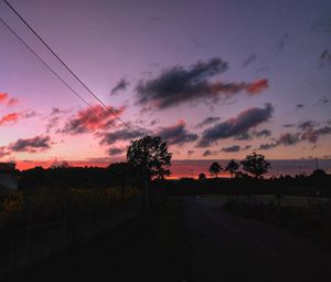 Preview wallpaper sunset, sky, road, trees