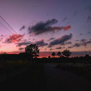 Preview wallpaper sunset, sky, road, trees