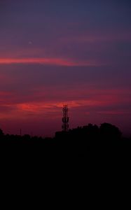 Preview wallpaper sunset, sky, tower, construction