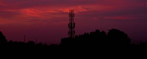 Preview wallpaper sunset, sky, tower, construction