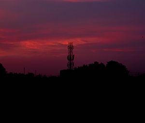 Preview wallpaper sunset, sky, tower, construction