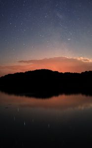 Preview wallpaper sunset, skyline, lake, reflection