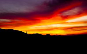 Preview wallpaper sunset, skyline, sky, night landscape