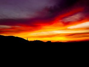 Preview wallpaper sunset, skyline, sky, night landscape