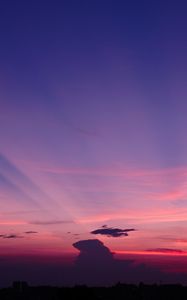 Preview wallpaper sunset, skyline, sky, clouds, japan
