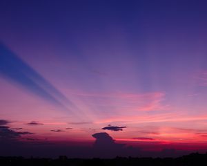 Preview wallpaper sunset, skyline, sky, clouds, japan