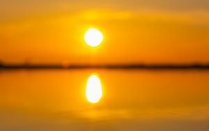 Preview wallpaper sunset, sun, beach, sand, water, reflection