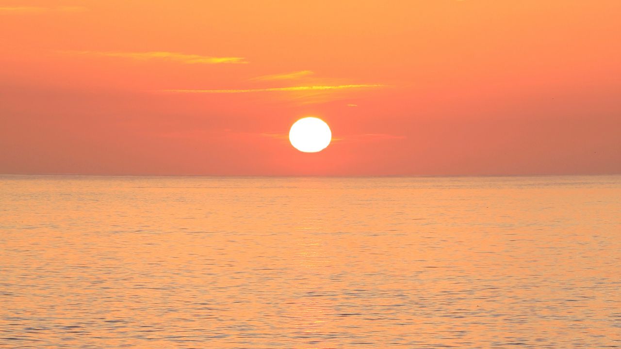 Wallpaper sunset, sun, block, horizon