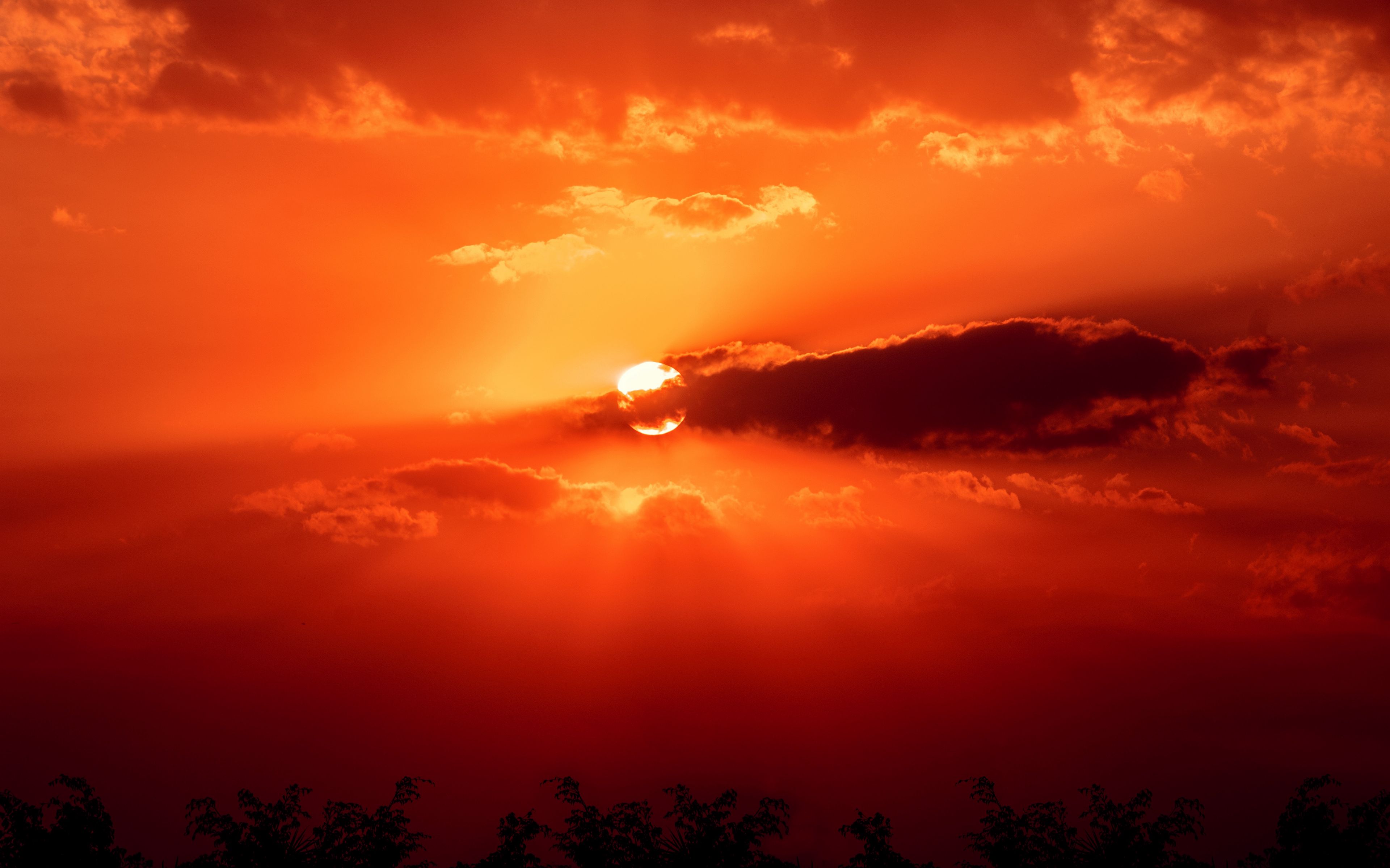 Download Wallpaper 3840x2400 Sunset Sun Clouds Horizon Sky 4k Ultra