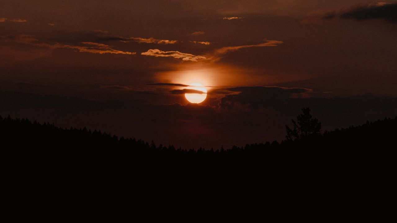Wallpaper sunset, sun, dusk, dark, evening