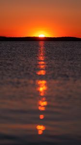 Preview wallpaper sunset, sun, glare, sea