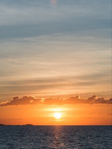 Preview wallpaper sunset, sun, horizon, glare, sky