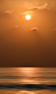 Preview wallpaper sunset, sun, horizon, sea, water