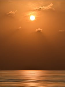 Preview wallpaper sunset, sun, horizon, sea, water