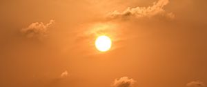 Preview wallpaper sunset, sun, horizon, sea, water