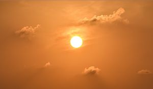 Preview wallpaper sunset, sun, horizon, sea, water