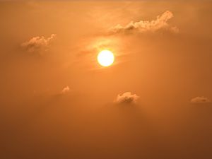 Preview wallpaper sunset, sun, horizon, sea, water