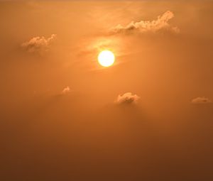 Preview wallpaper sunset, sun, horizon, sea, water