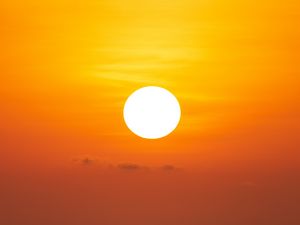 Preview wallpaper sunset, sun, sea, horizon