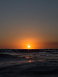 Preview wallpaper sunset, sun, sea, horizon, sky