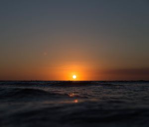 Preview wallpaper sunset, sun, sea, horizon, sky