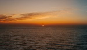 Preview wallpaper sunset, sun, sea, horizon, water