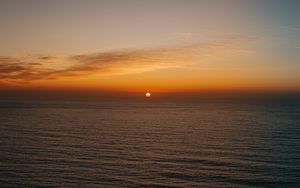 Preview wallpaper sunset, sun, sea, horizon, water