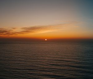 Preview wallpaper sunset, sun, sea, horizon, water