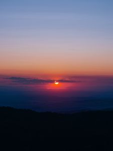 Preview wallpaper sunset, sun, sky, clouds, dark
