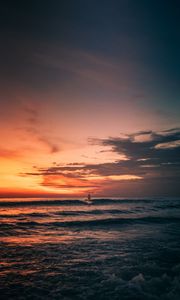 Preview wallpaper sunset, surfing, waves