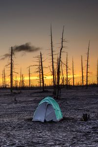 Preview wallpaper sunset, tent, horizon