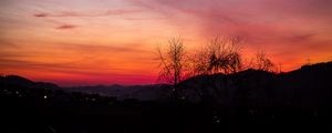 Preview wallpaper sunset, trees, night, sky