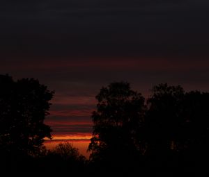 Preview wallpaper sunset, trees, silhouette, sky