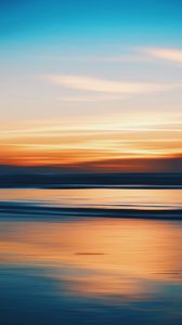 Preview wallpaper sunset, water, clouds, dusk, horizon
