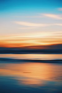 Preview wallpaper sunset, water, clouds, dusk, horizon