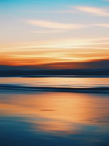 Preview wallpaper sunset, water, clouds, dusk, horizon