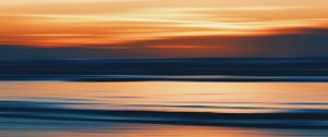 Preview wallpaper sunset, water, clouds, dusk, horizon