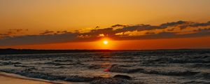 Preview wallpaper sunset, waves, shore
