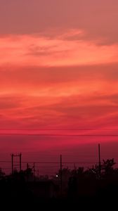 Preview wallpaper sunset, wires, sky