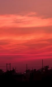 Preview wallpaper sunset, wires, sky