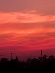 Preview wallpaper sunset, wires, sky