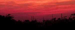 Preview wallpaper sunset, wires, sky